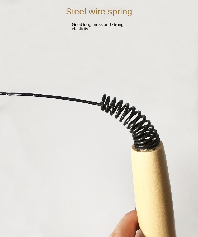 Spotted Wooden Handle Spring Cat Teaser Stick