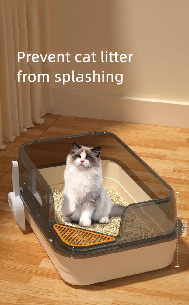 Semi Enclosed Cat Litter Box