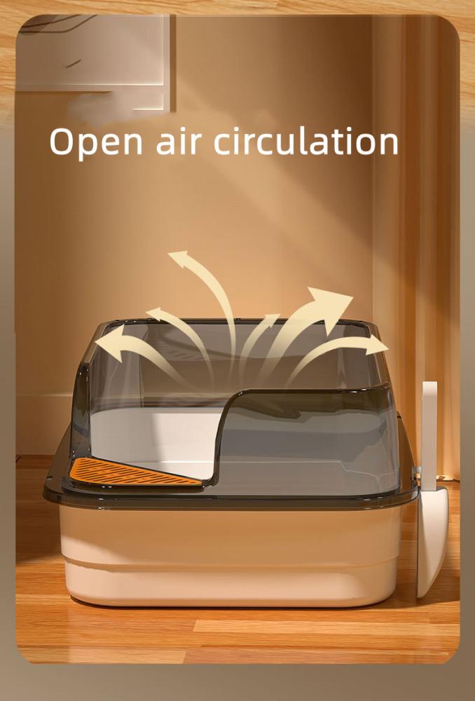 Semi Enclosed Cat Litter Box