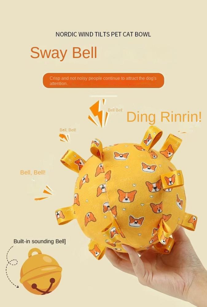 Pet dog bite resistant plush sound toy ball