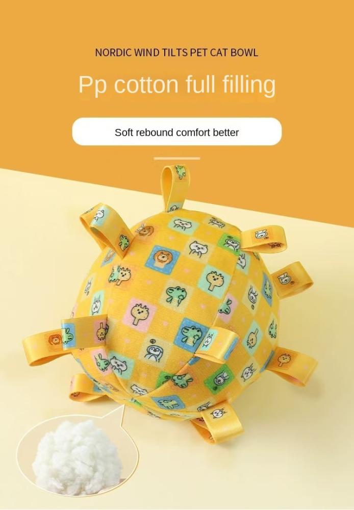 Pet dog bite resistant plush sound toy ball