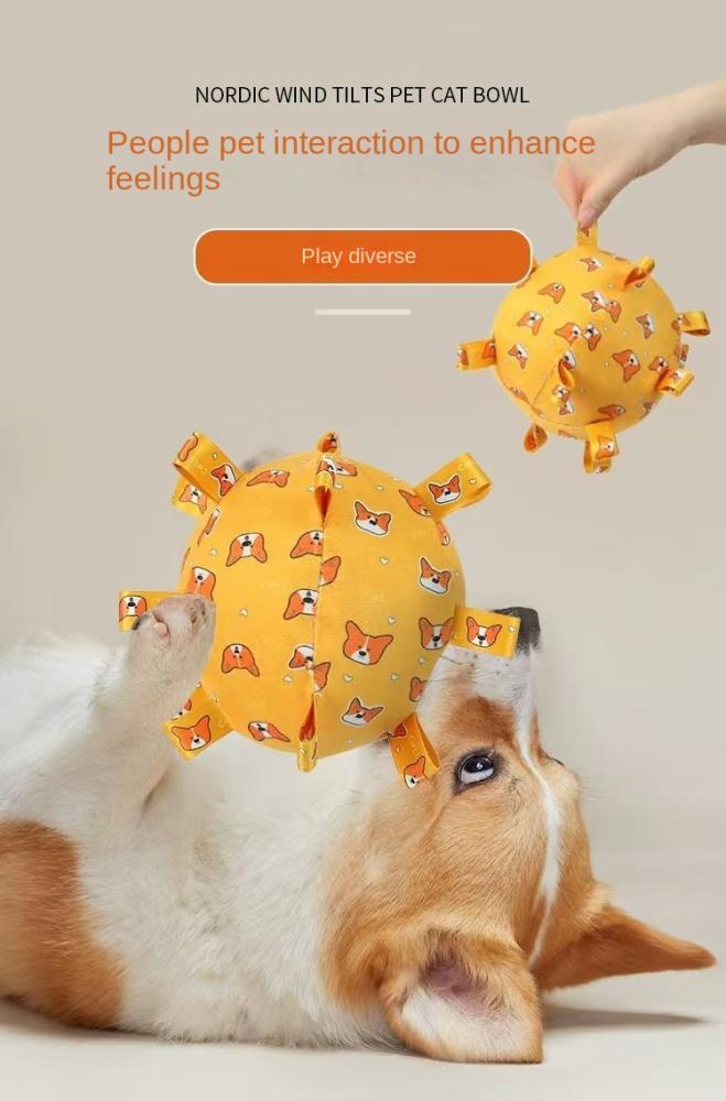 Pet dog bite resistant plush sound toy ball