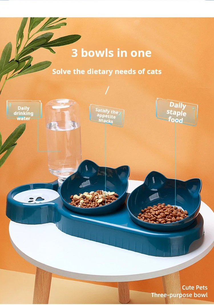 Pet Bowl With Gravity Water Bottle
