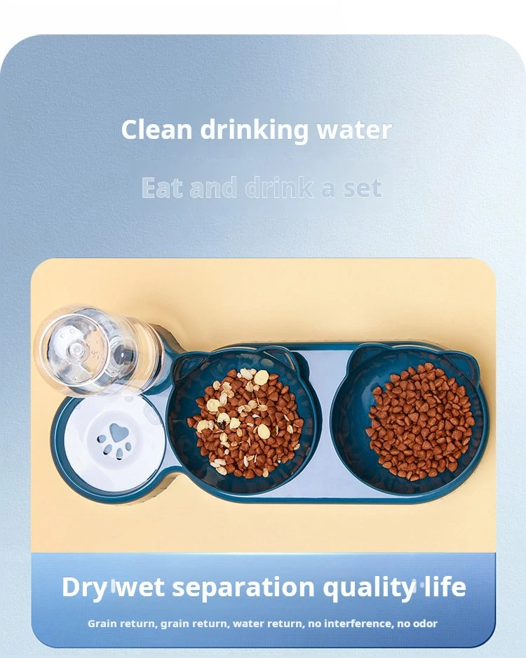 Pet Bowl With Gravity Water Bottle