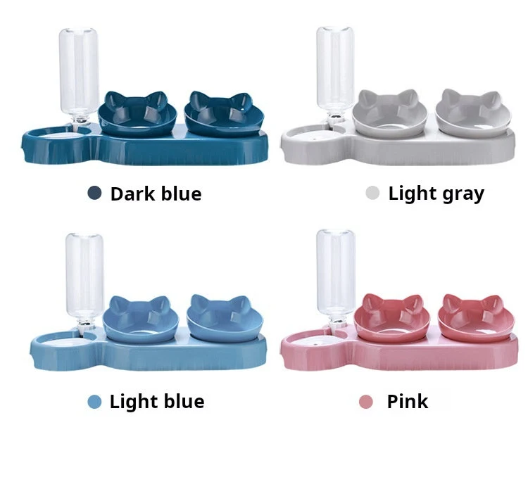 Pet Bowl With Gravity Water Bottle
