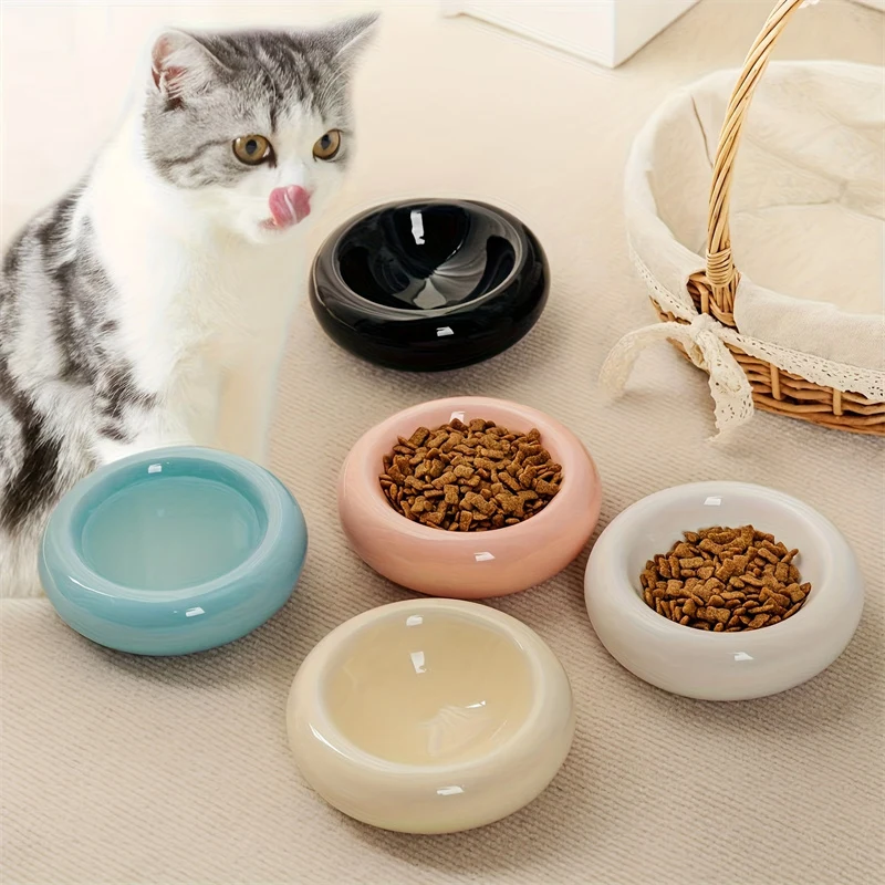 Ceramic Cat Bowl With Donuts