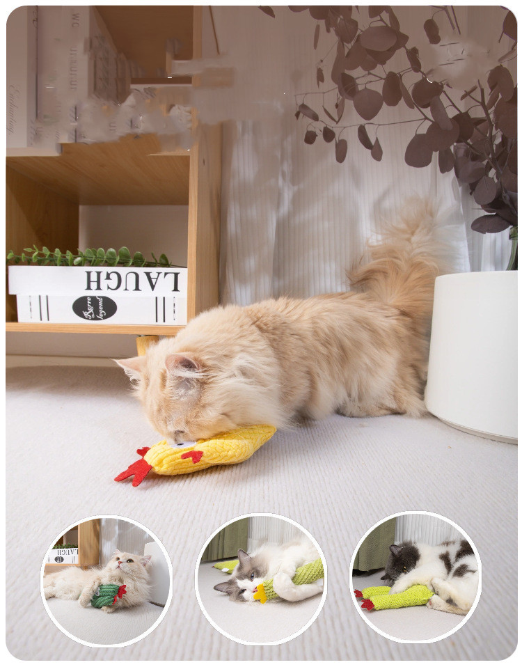 Cat Plush Bite Toy Catnip Pillow