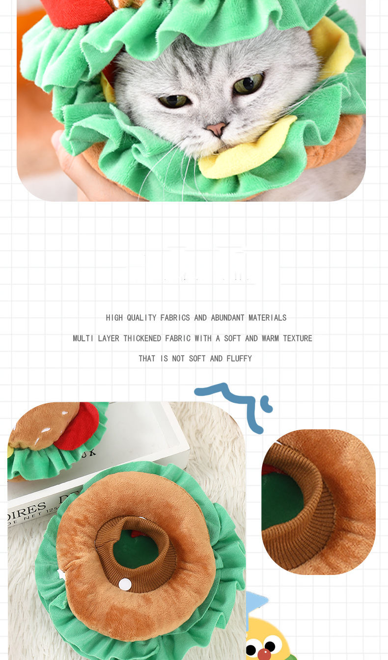 Burger Shaped Cat Hat