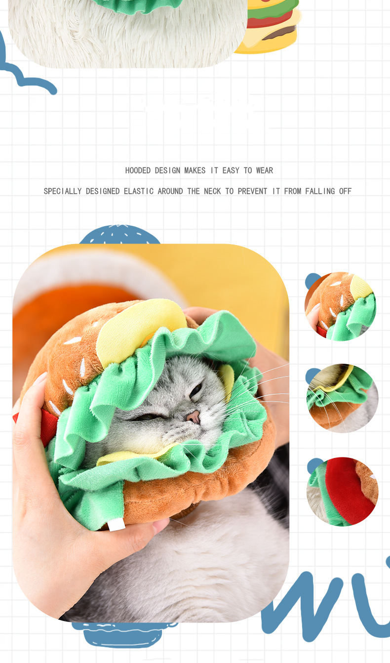 Burger Shaped Cat Hat