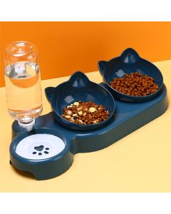 Pet Bowl With Gravity Water Bottle