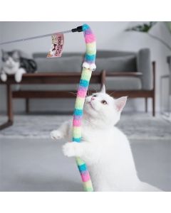 Plush Cat Toy Stick With Bell