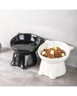 Black Cat Shaped Ceramic Pet Bowl
