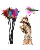 Colorful Feather Chicken Feather Cat Stick