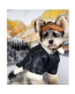 Pu Jacket Eagle Leather Coat With Fleece Lining