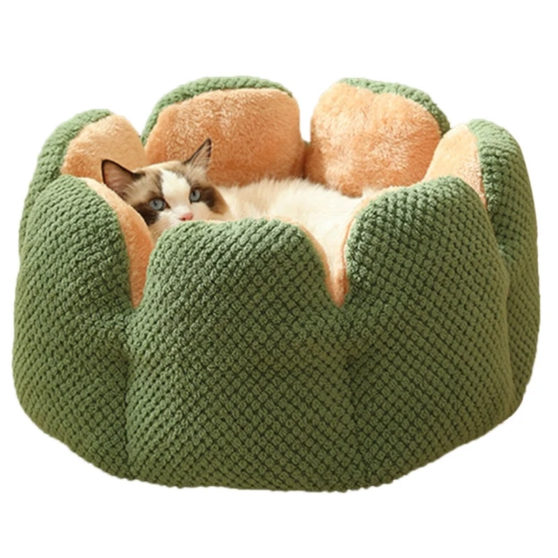 Bed House Lovely Cactus Flower Puppy Kennels Mat