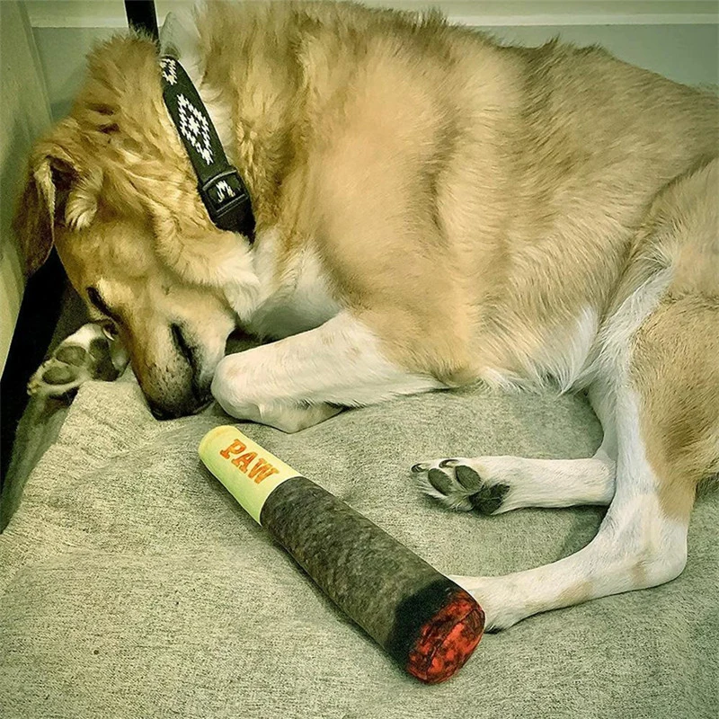 Dog Cigar Plush Teeth Chewing Toy