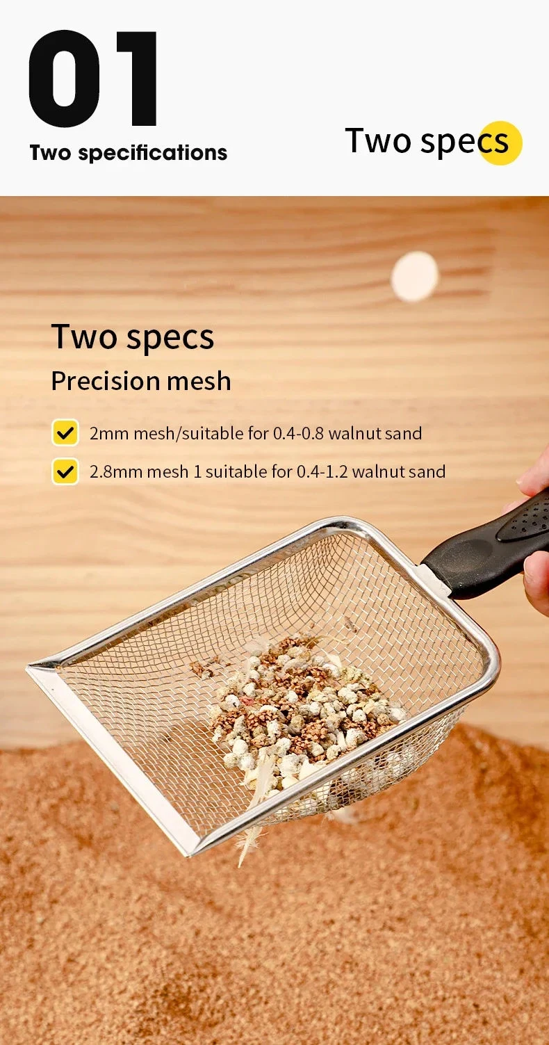 Stainless Steel Fine Mesh Cat Litter Shovel