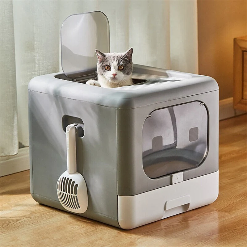 Cat Litter Box With Shovel And Tray