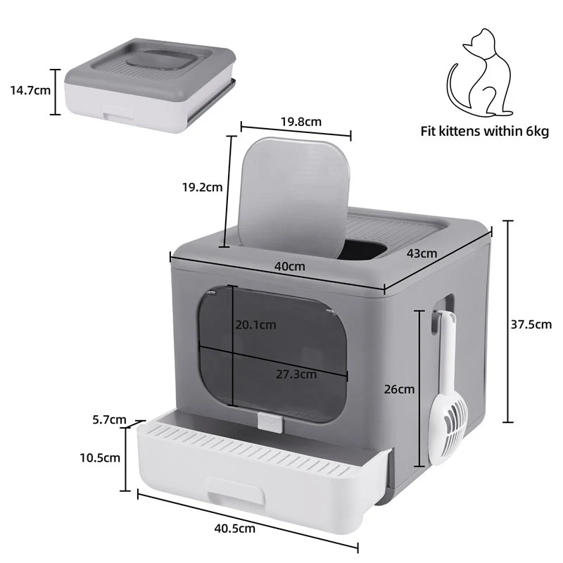 Cat Litter Box With Shovel And Tray