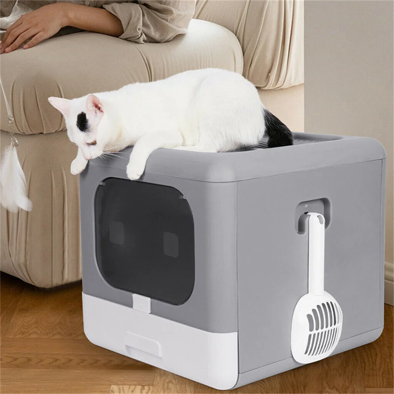Cat Litter Box With Shovel And Tray