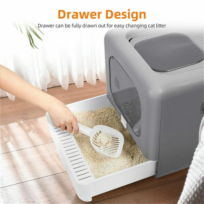 Cat Litter Box With Shovel And Tray