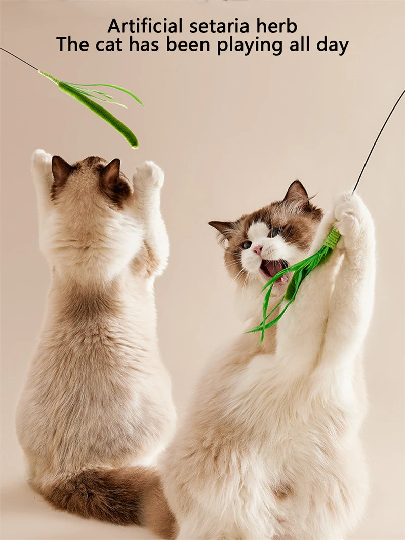 Cat Teasing Stick Bite Resistant Long Pole Self Soothing Tool