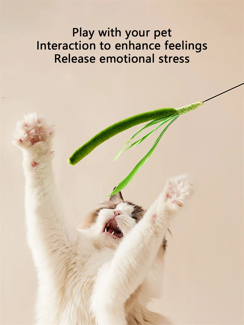 Cat Teasing Stick Bite Resistant Long Pole Self Soothing Tool