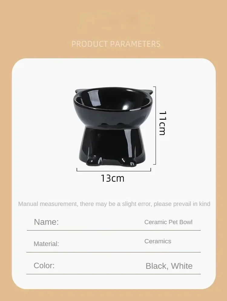 Black Cat Shaped Ceramic Pet Bowl