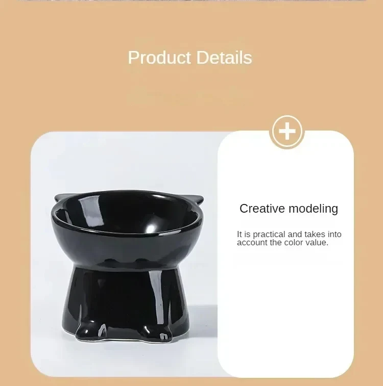 Black Cat Shaped Ceramic Pet Bowl