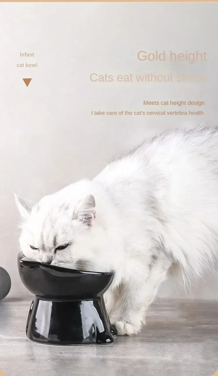Black Cat Shaped Ceramic Pet Bowl