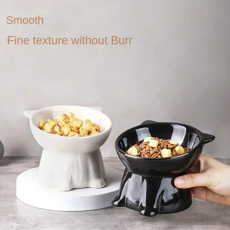 Black Cat Shaped Ceramic Pet Bowl