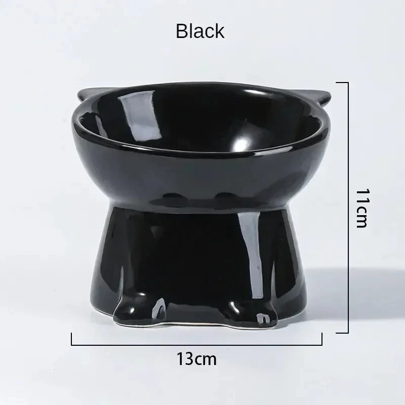 Black Cat Shaped Ceramic Pet Bowl