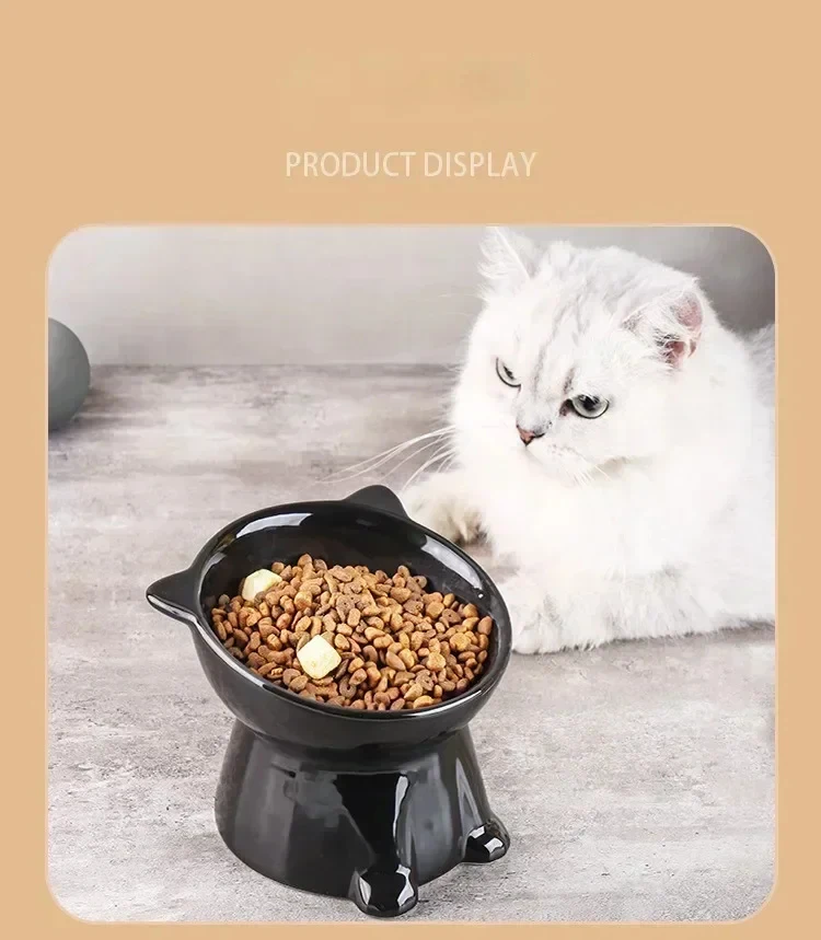Black Cat Shaped Ceramic Pet Bowl