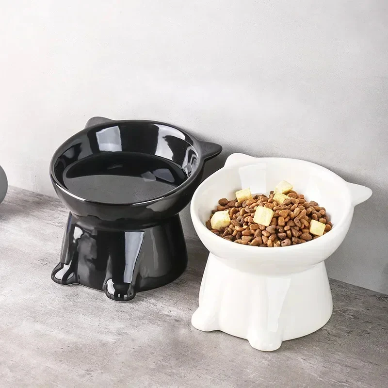 Black Cat Shaped Ceramic Pet Bowl