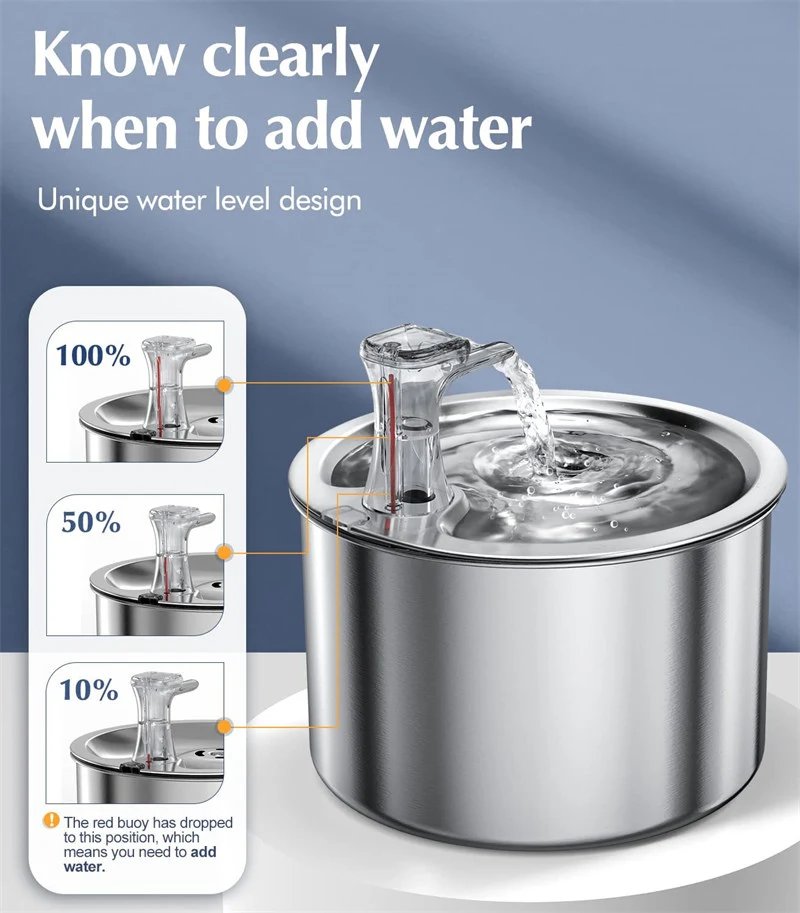All Stainless Steel Pet Automatic Water Dispenser