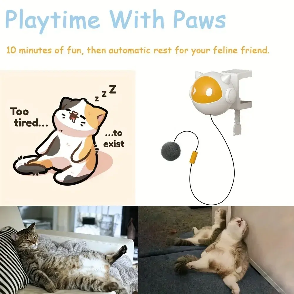 Interactive Cat Teasing Toy With Automatic No Lifting And Drop Ball