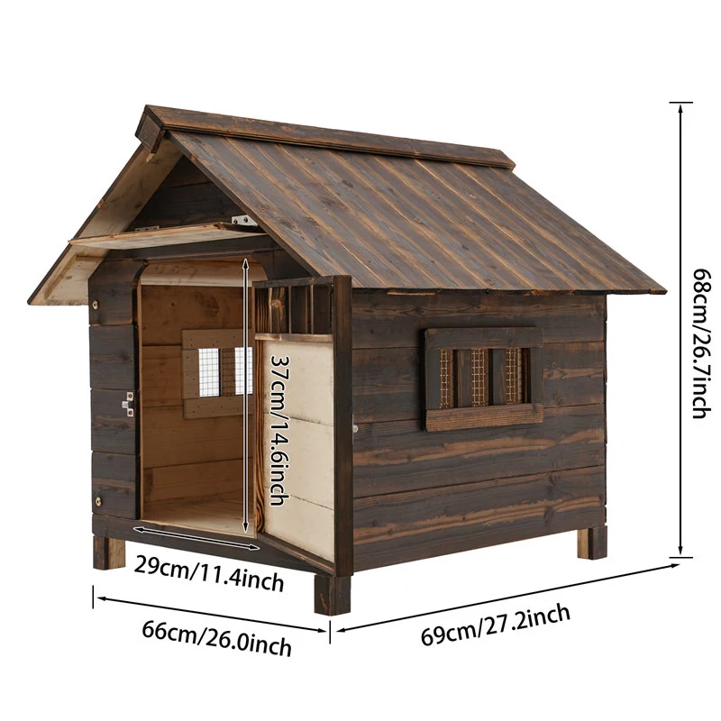 Dog House With Doors And Windows