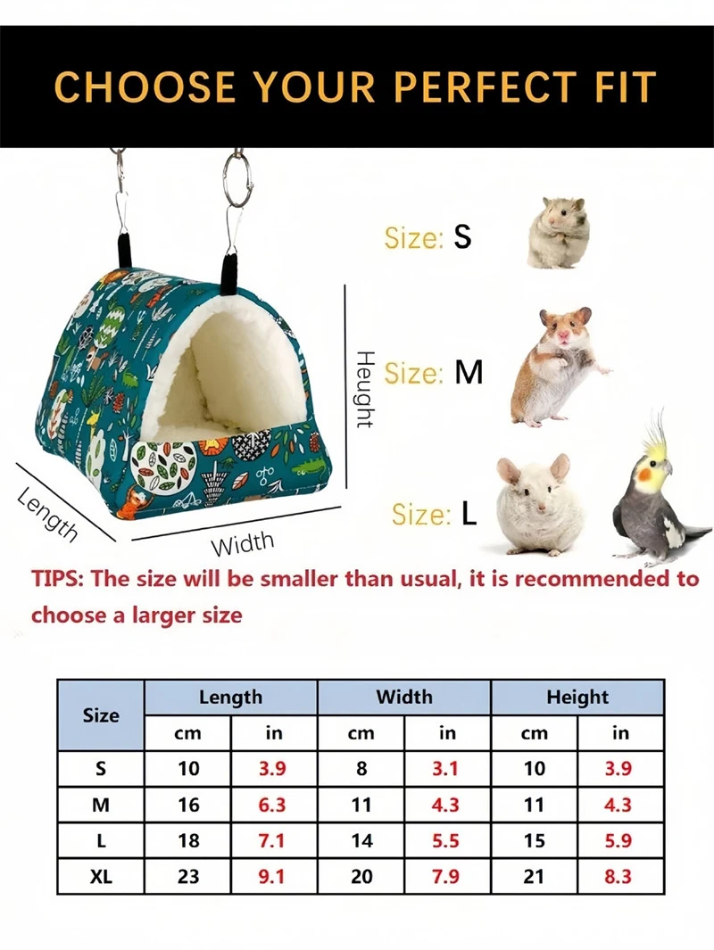 Parrot Bird Cage Winter Warm Bird Nest Hammock Tent