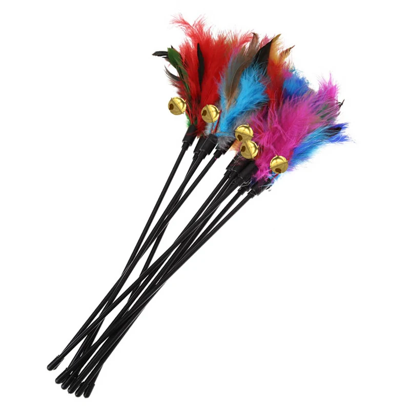 Colorful Feather Chicken Feather Cat Stick