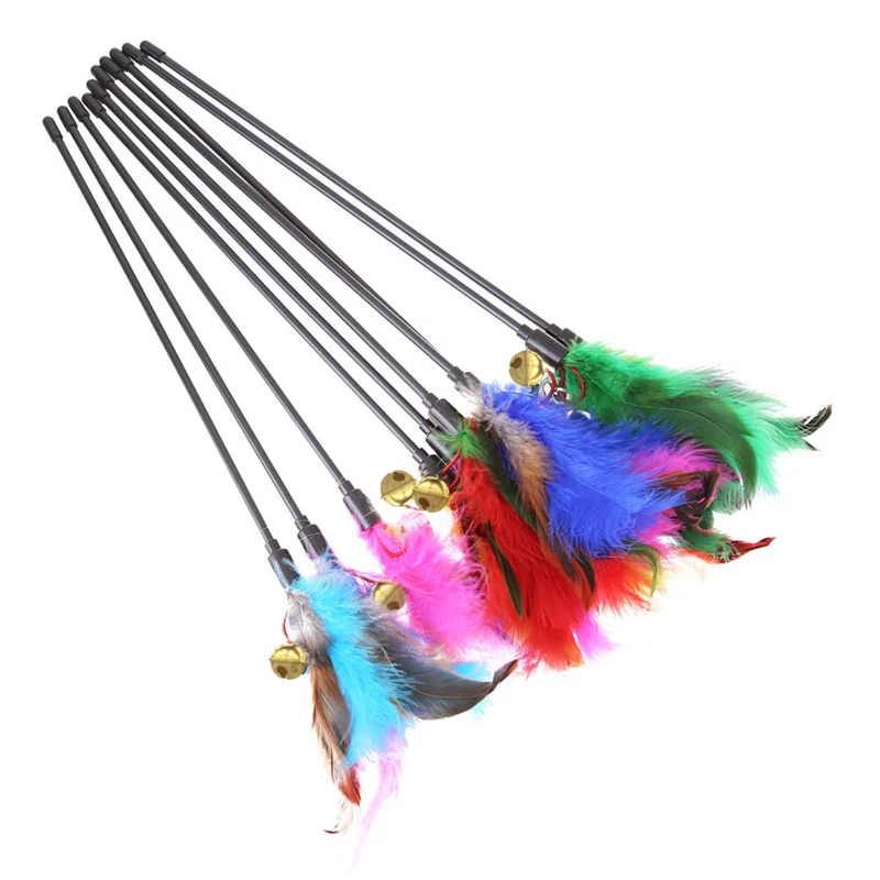 Colorful Feather Chicken Feather Cat Stick