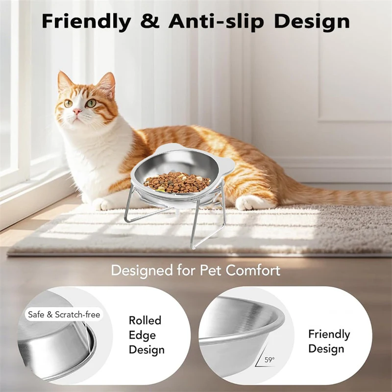 Relieve Beard Fatigue With Stainless Steel Cat Bowl