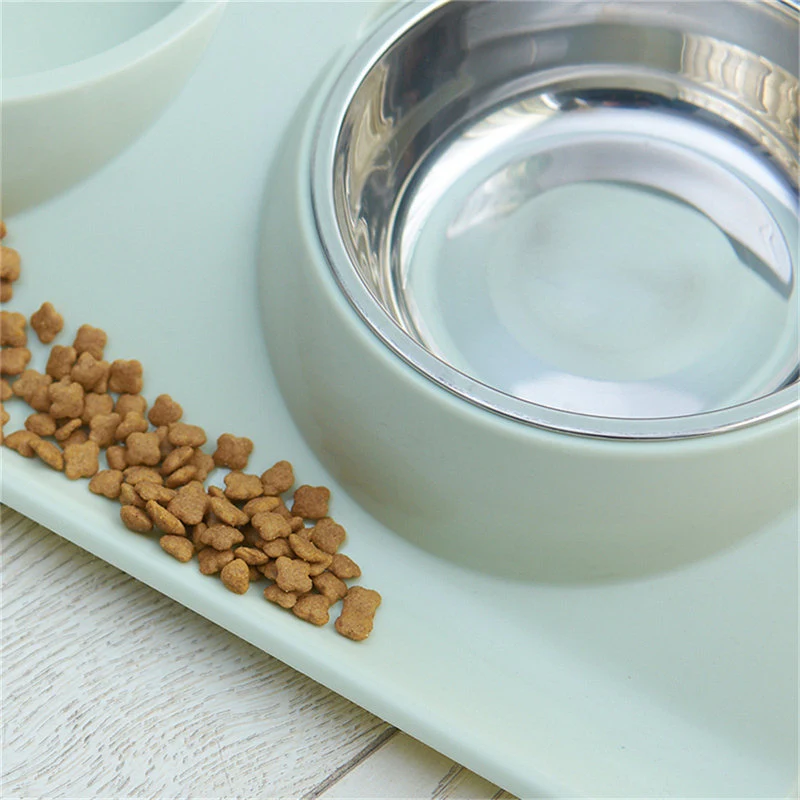 Stainless Steel Pet Double Bowl Feeding Table