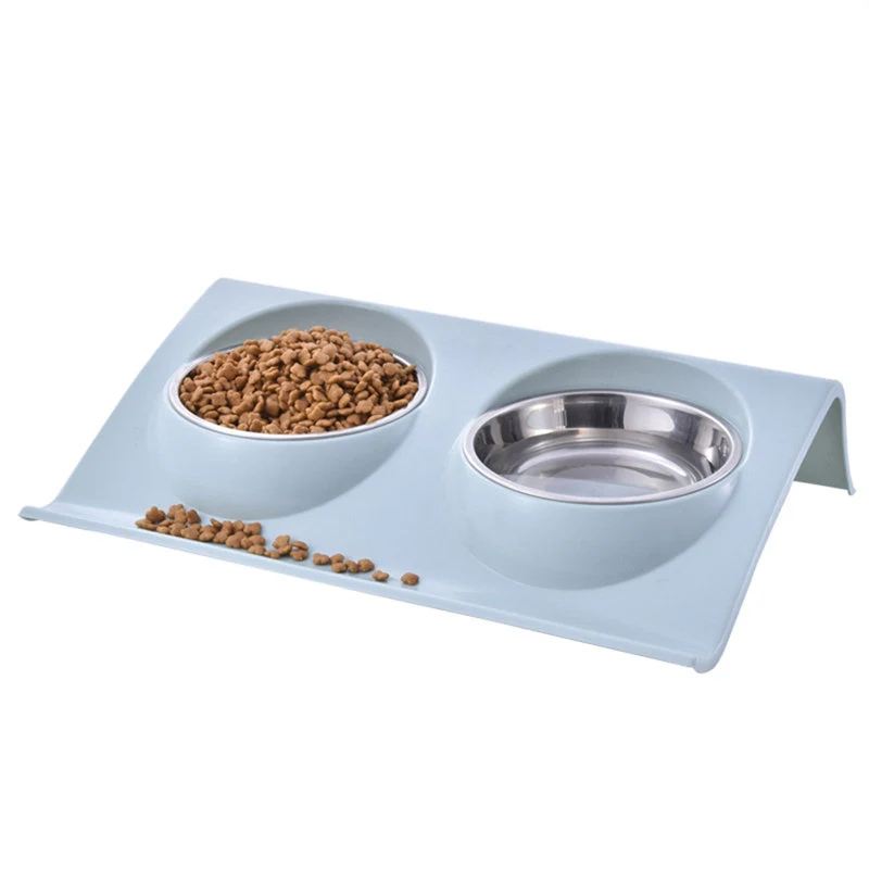 Stainless Steel Pet Double Bowl Feeding Table