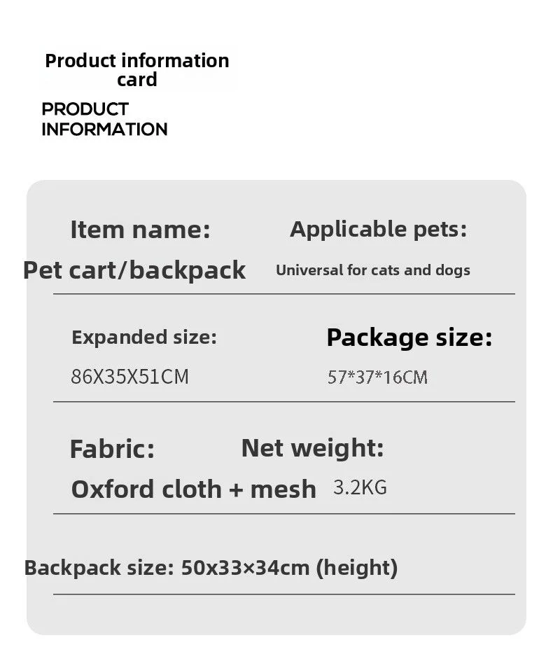 Two In One Pet Stroller For Outdoor Travel