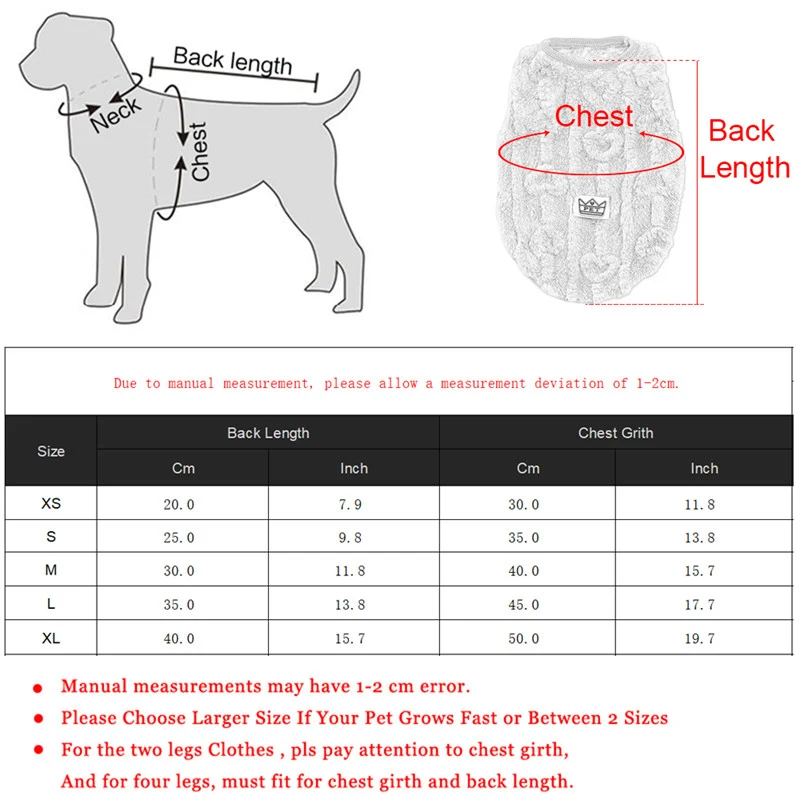 Warm Winter Wool Pet Vest Jacket