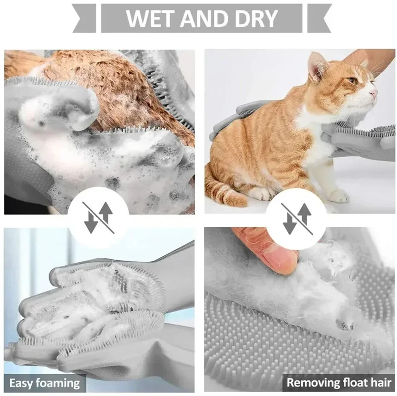 Silicone Hair Removal Pet Cleaning Gloves