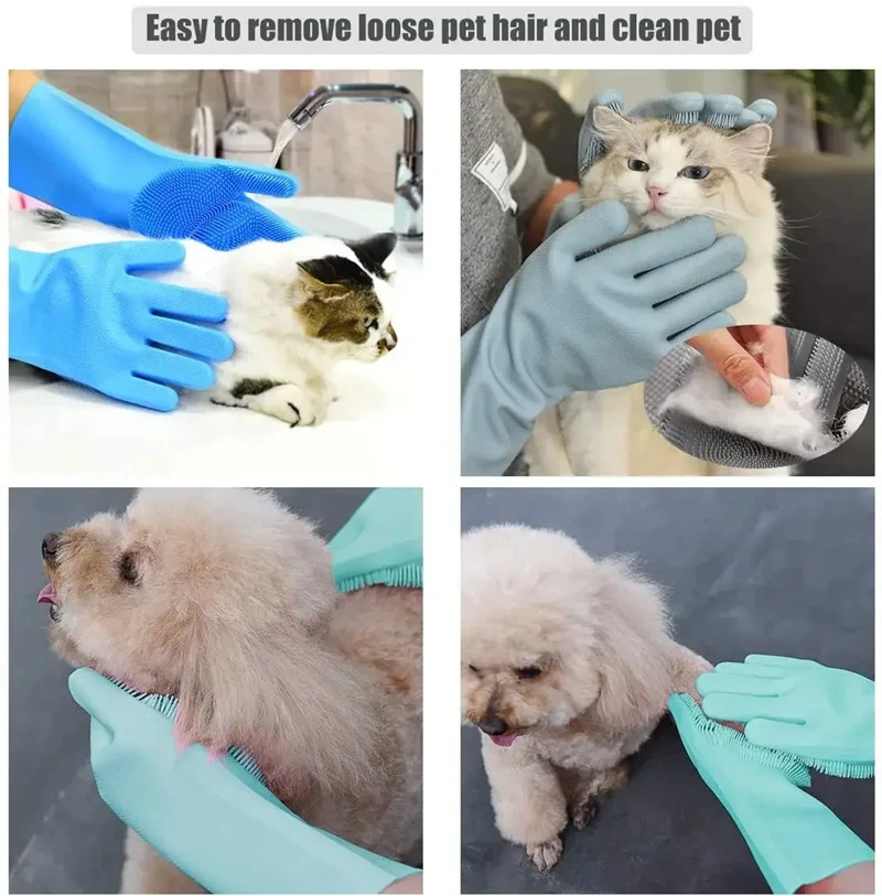 Silicone Hair Removal Pet Cleaning Gloves