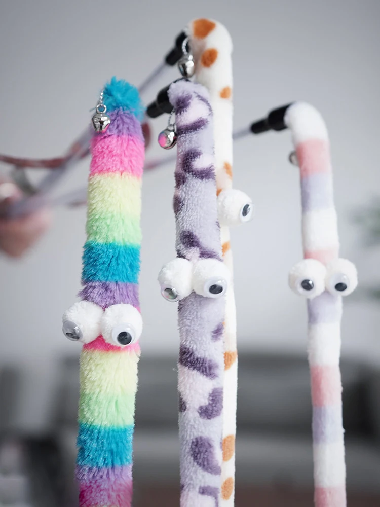 Plush Cat Toy Stick With Bell