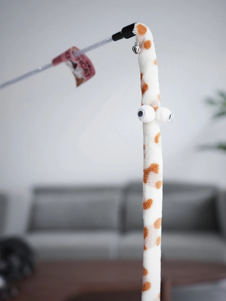 Plush Cat Toy Stick With Bell