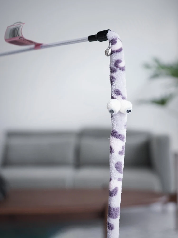 Plush Cat Toy Stick With Bell